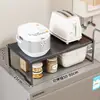 Estante de almacenamiento para encimera de cocina, soporte para ollas extensible, estante de almacenamiento multifuncional para microondas y olla arrocera para el hogar