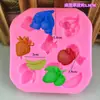 Forma de Fruta Abacaxi Maçã Romã Morango Banana Forma de Silicone Líquido Molde Artesanal Dobrável Decoração de Bolo
