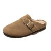 Sapatos Sanxi Estilo Igual com Forro de Lã tipo Birkenstock para Mulheres, Mocassins Planos de Dois Usos, Mocasins Macios de Solado Retro Francês, Sapatos de Pelúcia