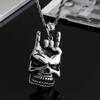 Colgante con gesto de personalidad de hip hop europeo y americano, collar con "Te amo", colgante de calavera de moda, accesorios de moda de rapero