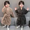 Bata Infantil Niños Invierno Franela Niños Otoño Invierno Coral Fleece Bebé Pijama Infantil Ropa de Casa Bata de Baño