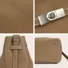 Bolsa Tote Casual para Viajes Diarios para Mujer, Bolso Cubo Tipo Kelly de Cuero Genuino, Nuevo Bolso Cruzado Versátil para Debajo del Brazo Fábrica