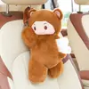Reposacabezas de coche, almohada para el cuello, de felpa y cómoda, diseño de mono de dibujos animados, apto para todas las estaciones, cojín lumbar para coche
