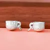 Pingente de xícara de gato cartoon fofo de prata pura 999 Acessório de copo de água Hello Kitty material para miçangas DIY feito à mão
