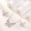 CDD nuevo europeo y americano transfronterizo popular completo de diamantes de circonita mariposa hueca no se desvanece conjunto de colgante joyería femenina al por mayor