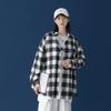 Camisa de algodón a cuadros para hombre, moderna primavera 2022, estilo Hong Kong, estilo japonés, camisa de manga larga, diseño ins, nicho de abrigo