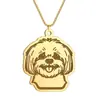 Colar com Pingente de Cachorro Bichon Fofo Joias Vintage para Mulheres Pingente de Cachorro em Aço Inoxidável Presente