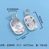 Plata Pura 999 Colgante Atractor de Fortuna, Portador de Bendiciones, Paz, Alegría y Prosperidad Pulsera Tejida DIY Joyería Accesorios de Plata DIY
