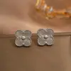 Conjunto de Joyería Minimalista de Trébol de Cuatro Hojas Acero de Titanio Láser Flor de Ciruelo Moda Versátil Accesorios de Moda