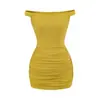 Deseo Puro Bolso de Hombro para Niña Vestido de Cadera 2025 Verano Nuevo Un Hombro Sexy Delgado Mini Falda de Chica Caliente