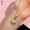 Loja de Ouro Mesmo Estilo Areia Dourada Gelo Triturado Cintilante Coração Pequena Barra de Ouro Colar Estilo Popular Feminino Fique Rico Logo Corrente da Clavícula Atacado