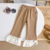 Calça Flare Feminina Estilo Coreano Renda Calça de Renda Nova Calça Wide Leg Roupa de Exterior Primavera e Verão Feminina Leggings Tendência