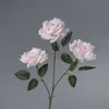 Flor Artificial Rosa para Casamento 3 Cabeças Rosa Diamante Flor para Guia de Caminho de Casamento Decoração de Parede de Flores Arranjo de Flores de Seda Flor de Plástico Lote