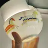 Nuevo Juego de Vajilla Cerámica Infantil Regalo Serie Parque de Atracciones Castillo de Unicornios Hueso de Porcelana Tazones, Platos, Tazas y Vajilla al por Mayor