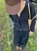 Cardigan de punto con capucha y cremallera a rayas versátil estilo retro clásico de moda cacahuete principios de otoño 11552