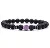 Venta caliente transfronteriza Europa y Estados Unidos 8mm piedra volcánica natural esmerilada ojo de tigre lapislázuli cuentas para hombres y mujeres pulsera de mano al por mayor
