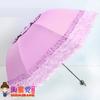 Sombrilla de Encaje Protección UV Sombrilla para Mujer Doble Uso Soleado y Lluvioso Sombrilla Plegable Linda Pegamento Negro para Estudiantes