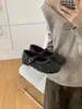 Zapatos planos estilo retro Mary Jane para mujer, nueva colección otoño 2026, punta redonda, estampado de lunares, piel suave, mocasines casuales