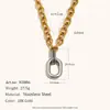 Collar con Cadena de Cable Dorado Entrelazado Transfronterizo Europeo y Americano Anillo Ovalado Acero Inoxidable Chapado en Oro de 18K Hebilla OT Pulsera y Pendientes Personalizados para Mujer