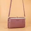 Bolsa de Celular Nova no Atacado para Mulheres Moda Japonesa e Coreana Padrão Horizontal Granulado Bolsa Transversal Bolsa de Ombro Grande Capacidade Carteira com Zíper
