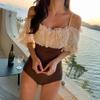 Traje de baño para mujer Nuevo Una pieza Cintura alta Ajustado Adelgazante Conservador Cubre vientre Reunido para pecho pequeño Traje de baño de playa o aguas termales