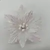 Novas decorações de Natal transfronteiriças pó dourado flor artificial acessórios para guirlanda de Natal arranjo de flores de tecido ornamentos decorativos
