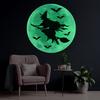 Pegatinas de pared fluorescentes de 30 cm con diseño de luna luminosa de Halloween, múltiples opciones, ramas de brujas y luna luminosa