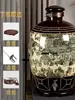 Jarras y tinajas de cerámica Jingdezhen para fermentar vino 10 kg 20 kg 30 kg 25 kg botellas de vino retro para uso doméstico, garrafas de vino selladas