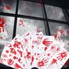 Adesivos de Vidro para Janela de Halloween Logo Transfronteiriço Desenho Animado Horror Adesivos de Parede Pegadas de Mão Sangrentas Caveira Adesivos Eletrostáticos Personalização