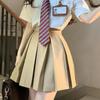 Camisa JK Estudiante Femenina Estilo Coreano Suelta Rayada Manga Corta Estilo Preppy Top Básico Versátil