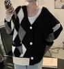 Cardigan Tricotado com Diamantes Estilo Coreano Estilo College Retrô Jaqueta Feminina Outono e Inverno 2026 Novo Estilo Estilo Preguiçoso Suéter Moda Feminina