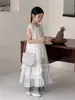 Vestido Infantil 2026 Verano Niñas Estilo Coreano Color Sólido Casual Vestido de Tirantes Versátil para Niños Vestido de Retazos Color Sólido