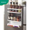 Rack de geladeira de cozinha, pintura de ferro, sucção magnética dobrável, rack de geladeira, rack de geladeira livre de instalação, transfronteiriço