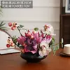 Mesa de centro floral simulada de lujo de alta gama, mesa de comedor para sala de estar, adornos de flores artificiales, jarrón geométrico creativo, decoración de hotel, arreglo floral