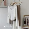 Camiseta Modal Manga Longa Estilo Puro Lustro com Barra Arredondada para Mulheres, Cintura Alta, Slim, Roupa de Dança, Top Curto para Mulheres