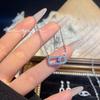 Estilo Popular da Internet Sense Avançado Brincos de Tarraxa Cheios de Diamante Femininos Elegantes Novos Geométricos da Moda Pingente de Colar Pulseira Anel terno