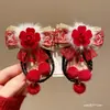 Horquilla Roja Antigua para Niñas, Pasador Chino de Lazo para Niñas, Pasador de Año Nuevo, Accesorio para el Cabello Súper de Hada con Borla Hanfu