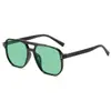 Nuevas Gafas de Sol Cuadradas con Protección UV, Modernas Retro de Colores Gelatina Lentes Oceánicas, Gafas de Sol Aviador con Doble Puente y Remaches