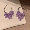 Pendientes geométricos morados estilo corte francés para mujer, lujo ligero, alta costura, pendientes exquisitos, estilo nicho de alta gama para mujer