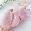 Herramienta de Raspado de Piedras Preciosas Más Vendida Transfronteriza de Amazon, Cuerno Natural de Cristal Rosa con Forma de Corazón para Relajar Músculos, Activar la Circulación y Masaje de Belleza