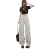 4155 Jeans vintage estreito perna larga feminino primavera e verão 2025 nova cintura alta dape solto banana machete calças
