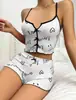Shorts especiales con tirantes que pierden dinero, sexy, con lazo, estampado multicolor, traje de seda de leche, ropa cómoda para el hogar, lote de fábrica