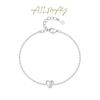 Pulsera de plata S925 dulce niña corazón pulsera femenina estilo coreano simple para todo plata lisa pulsera encantadora pulsera de nicho exquisita