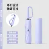 Paraguas creativo con hebilla de anillo de apertura manual al 70% de descuento, protección solar, doble uso para lluvia y sol, paraguas de negocio con recubrimiento negro, sombrilla de estilo japonés simple al por mayor