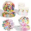 Decoración de Fiesta Temática New Girl Siete Princesas Ambiente Montaje Plato de Papel Vaso de Papel Mantel Set de Vajilla Desechable