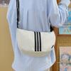 Bolso Cruzado de Hombro Informal Simple Rayado para Mujer, Moda Deportiva de Moda, Bolso Versátil Tipo Dumpling, Bolso Cruzado, Pareja