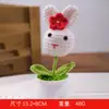 Planta en Maceta Terminada de Punto de Lana de Conejo Mini Simulada Decoración DIY Regalo Práctico para Amigos y Maestros Escritorio