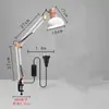 Lámpara LED de Brazo Metálico Plegable Luz Suave Protección Ocular Luz de Noche para Estudio Pinza Lámpara de Escritorio para Oficina Manicura Protección Ocular