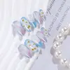 Flores de Margarita Frescas Uñas Postizas Ojo de Gato Almendra Degradado Diseño de Flores Arte de Uñas Portátil Piezas de Uñas