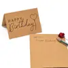Al por mayor transfronterizo Inglés Feliz Cumpleaños simple papel kraft creativo tarjeta de felicitación de agradecimiento tarjeta pequeña plegable de cumpleaños